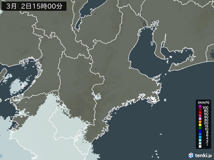 三重県の過去の雨雲レーダー(2026年03月02日) – 日本気象協会 tenki.jp 三重県の雨雲レーダー(2026年03月02日)