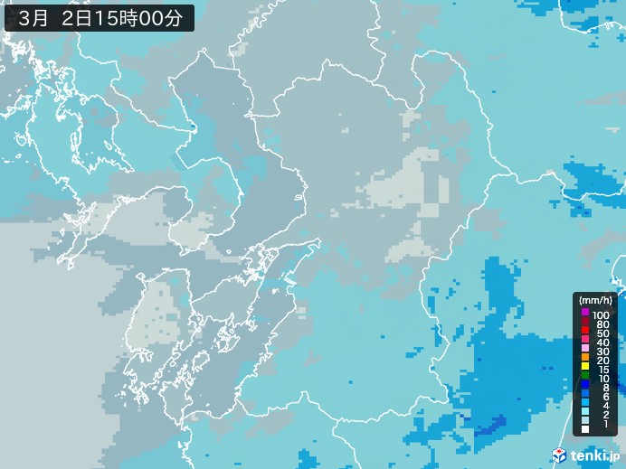 熊本県の過去の雨雲レーダー(2026年03月02日) – 日本気象協会 tenki.jp 熊本県の雨雲レーダー(2026年03月02日)