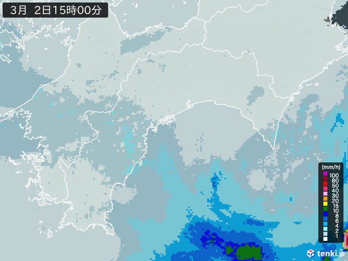 高知県の過去の雨雲レーダー(2026年03月02日) – 日本気象協会 tenki.jp 高知県の雨雲レーダー(2026年03月02日)