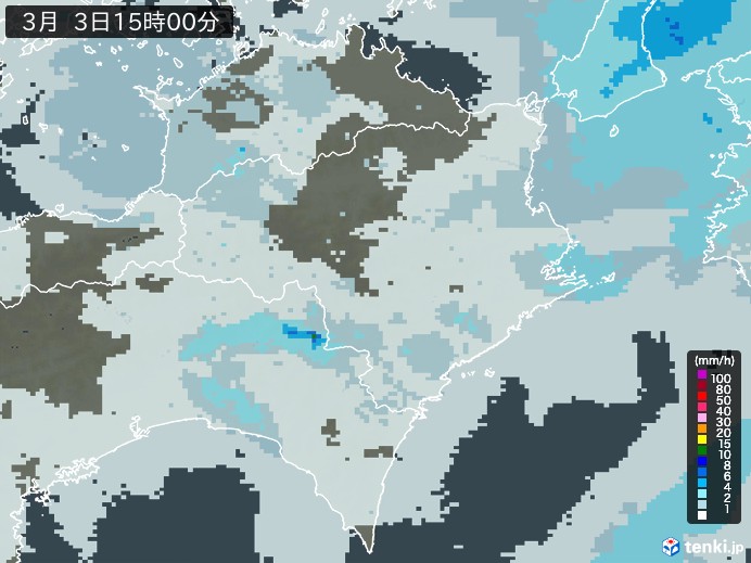 徳島県の過去の雨雲レーダー(2026年03月03日) – 日本気象協会 tenki.jp 徳島県の雨雲レーダー(2026年03月03日)