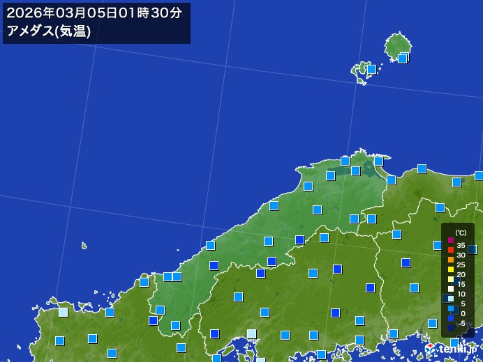 島根県の今日のアメダスの記録(03月05日) - 日本気象協会 tenki.jp
