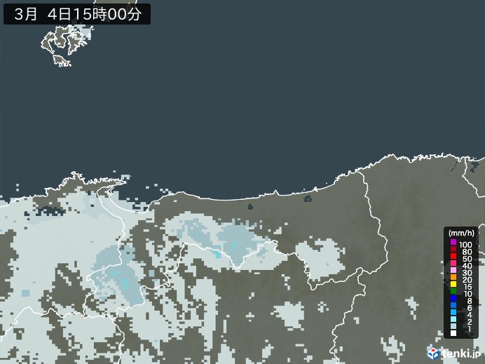 鳥取県の過去の雨雲レーダー(2026年03月04日) – 日本気象協会 tenki.jp 鳥取県の雨雲レーダー(2026年03月04日)