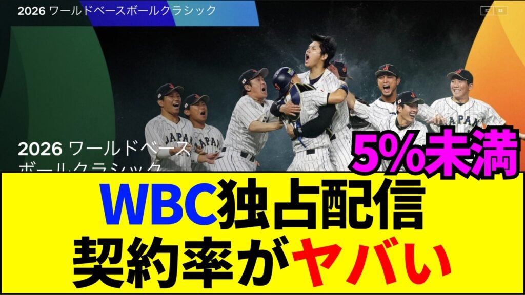 【速報】WBC独占配信は失敗だったのか？150億円投資で見えた「絶望的な契約率」の真相【ネットの反応】