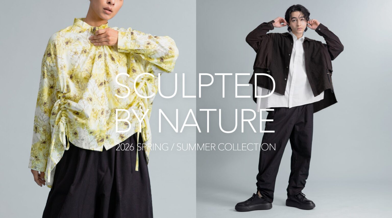 天然素材がつくる、建築のような構造美。 ERIKO YAMAGUCHI 2026SS “SCULPTED BY NATURE” 天然素材がつくる、建築のような構造美。 ERIKO YAMAGUCHI 2026SS “SCULPTED BY NATURE”