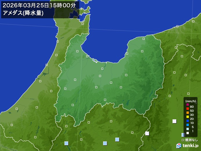 富山県の過去のアメダス実況(2026年03月25日)(降水量) – 日本気象協会 tenki.jp 富山県の過去のアメダス実況(2026年03月25日)(降水量) - 日本気象協会 tenki.jp