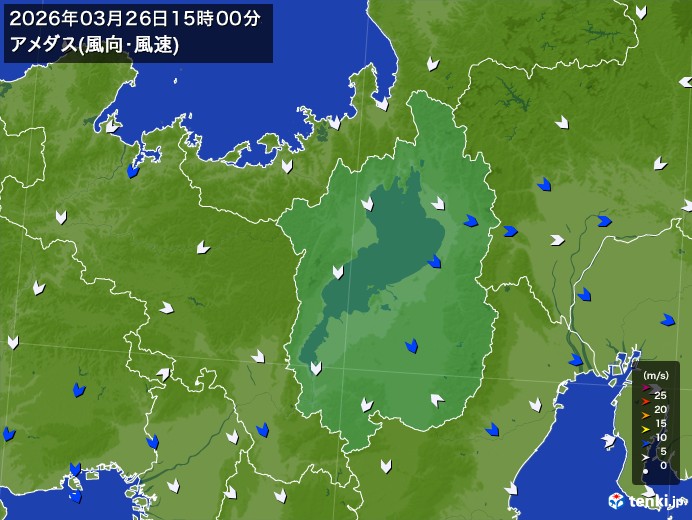 滋賀県の過去のアメダス実況(2026年03月26日)(風向・風速) – 日本気象協会 tenki.jp 滋賀県の過去のアメダス実況(2026年03月26日)(風向・風速) - 日本気象協会 tenki.jp