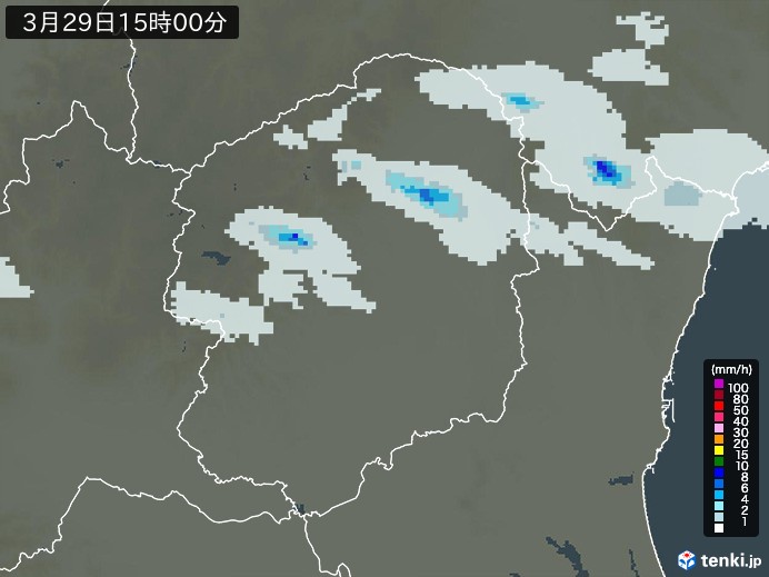 栃木県の過去の雨雲レーダー(2026年03月29日) – 日本気象協会 tenki.jp 栃木県の雨雲レーダー(2026年03月29日)