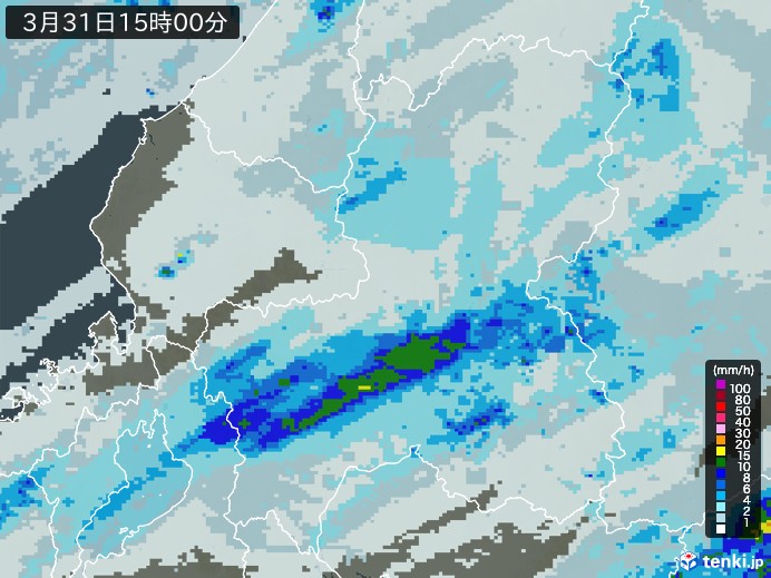 岐阜県の過去の雨雲レーダー(2026年03月31日) – 日本気象協会 tenki.jp 岐阜県の雨雲レーダー(2026年03月31日)