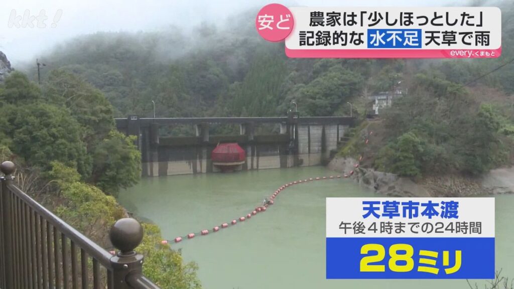 “恵みの雨”で天草市のダム貯水率改善 農家からも安心の声(2026年2月28日掲載)|KKT NEWS NNN 共有