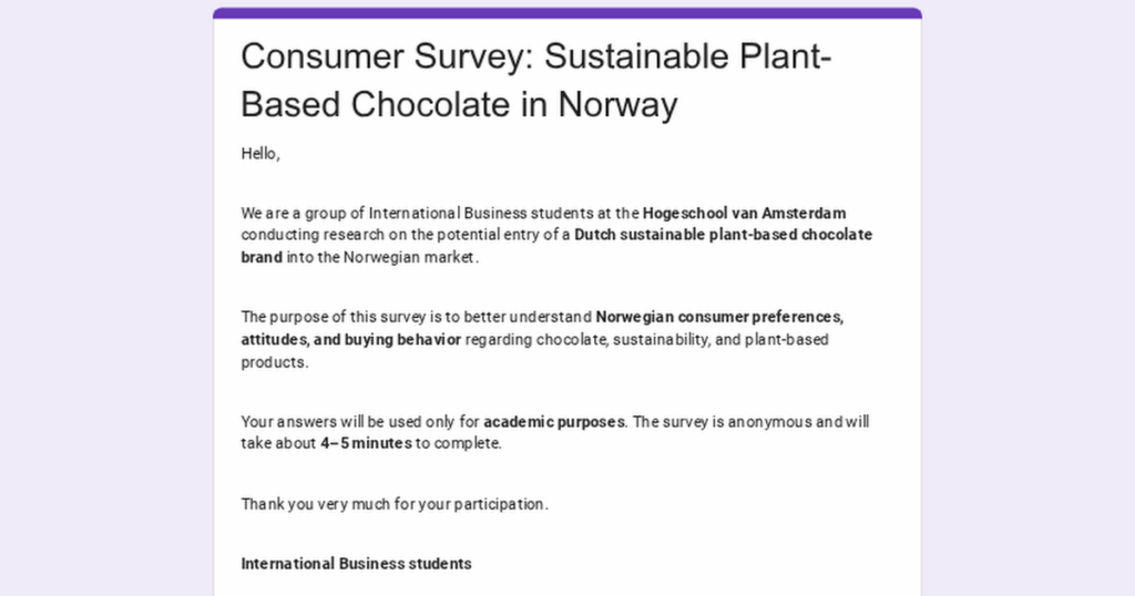 ノルウェーのチョコレートに関する簡単な調査 🍫