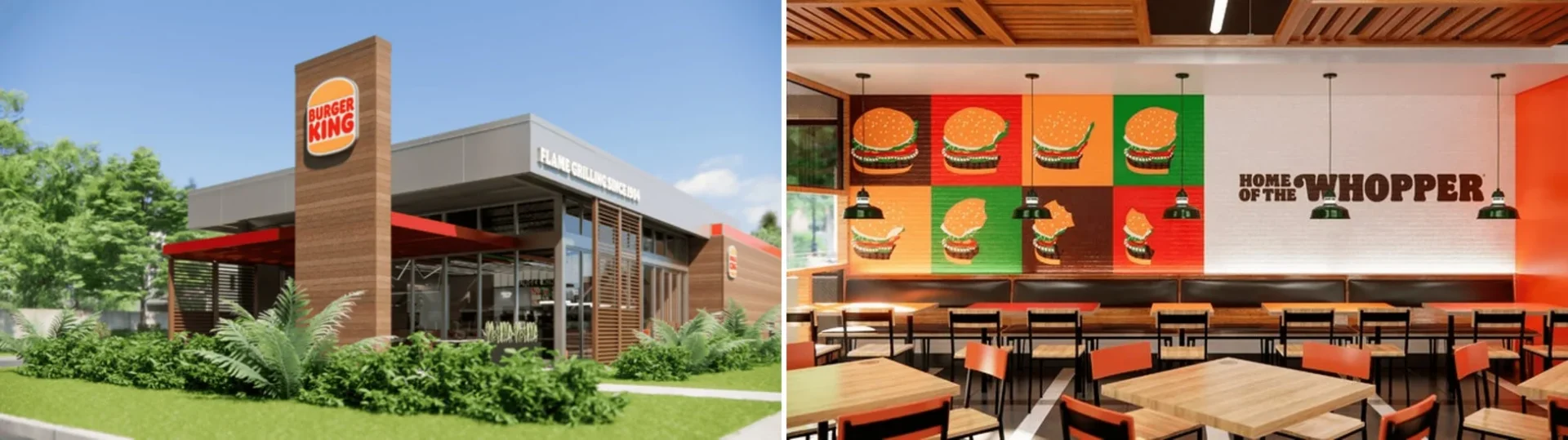 バーガーキングの店舗デザインコンセプトと内装