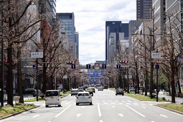 キャラ広告の規制が緩和される見通しとなった御堂筋（１４日午前１１時２５分、大阪市中央区で）＝東直哉撮影