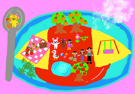 「大好き」の世界 デジタルで描く 〜 創作絵画コンクール 文部科学大臣賞受賞 野崎西小２年 松下 羽稀さん