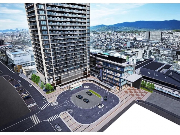 プロジェクト全体のイメージ図（画像引用：向日市「市街地再開発事業 事業計画」）