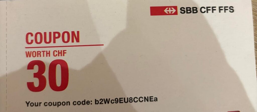 半額クーポン30CHF