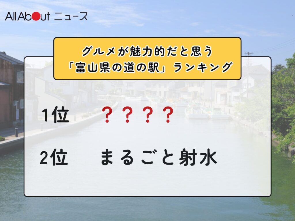 グルメが魅力的だと思う「富山県の道の駅」ランキング！2位「まるごと射水」を抑えた1位は？【2026年調査】 - All About ニュース