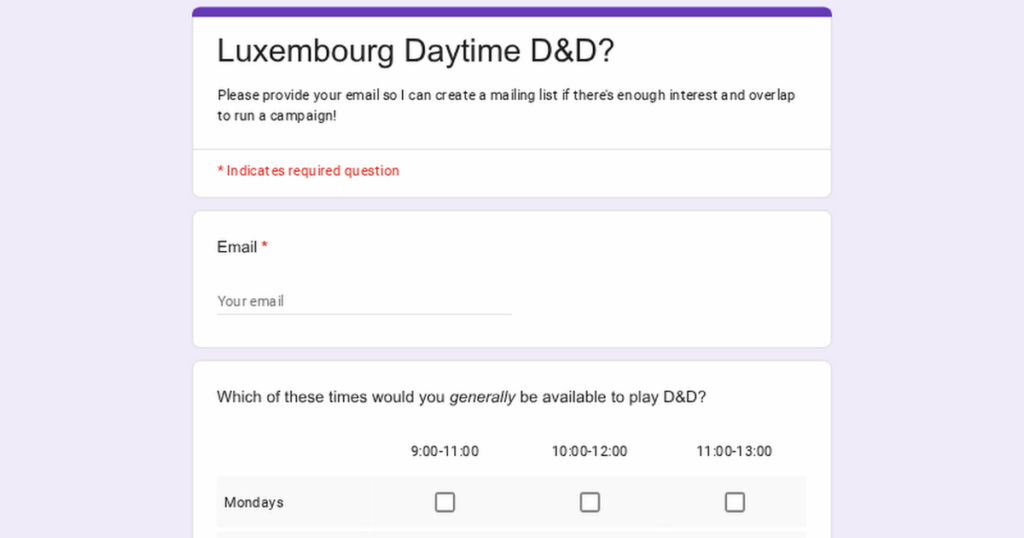 デイタイム D&D グループに興味のある人はいますか? デイタイム D&D グループに興味のある人はいますか?