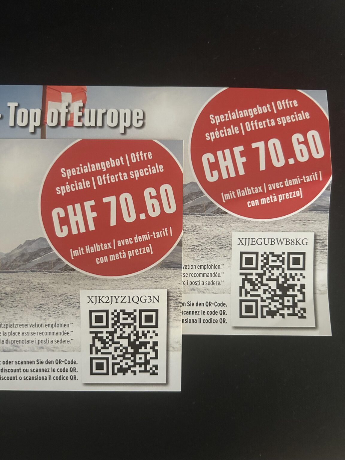 無料チケット ユングフラウヨッホ