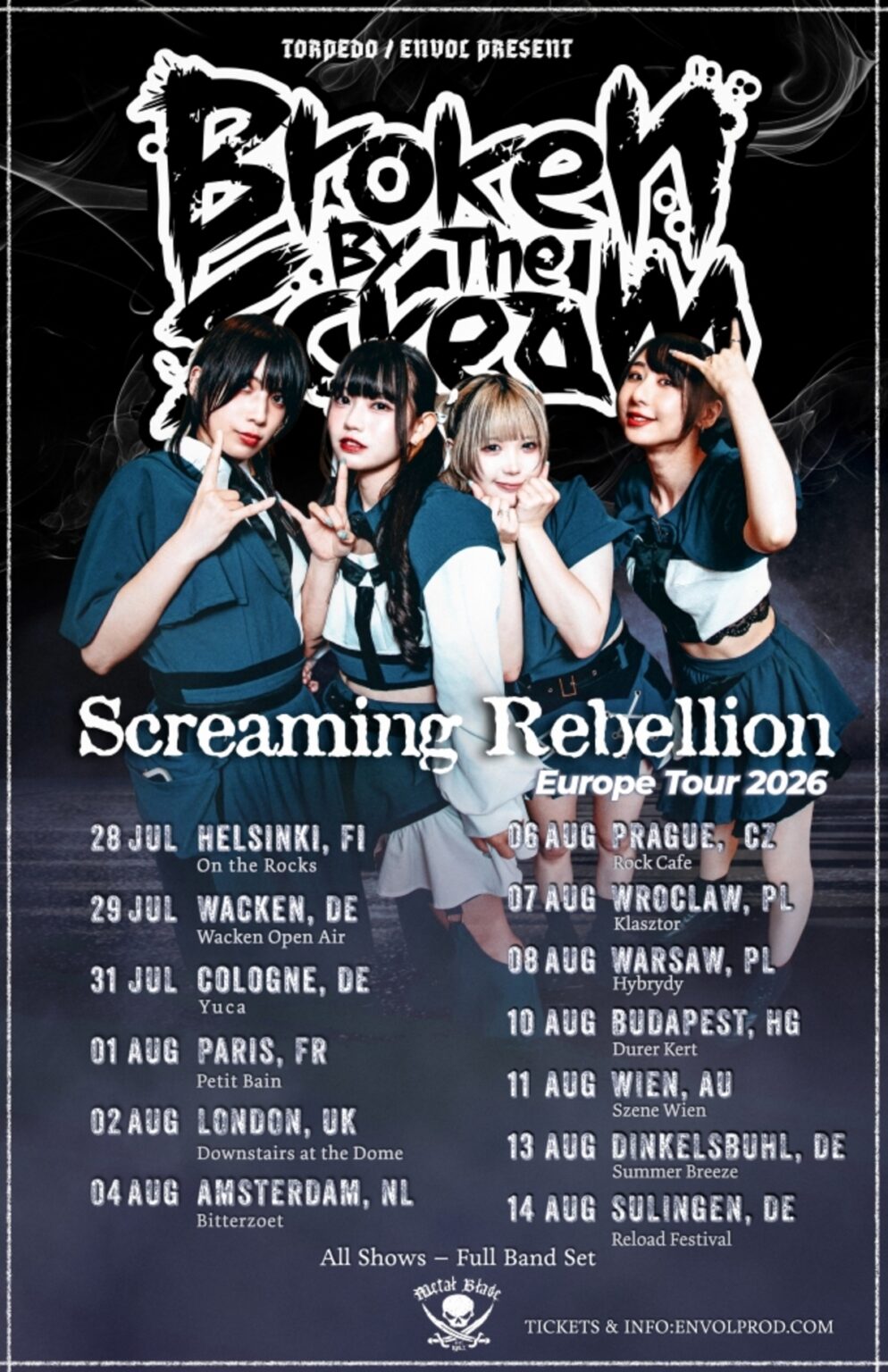 Broken By The Scream、9ヶ国13公演のヨーロッパ・ツアー"Screaming Rebellion Europe Tour 2026"開催発表！