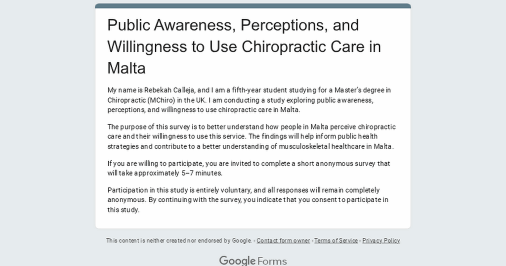 マルタの医療意識に関する 5 分間の短いアンケート