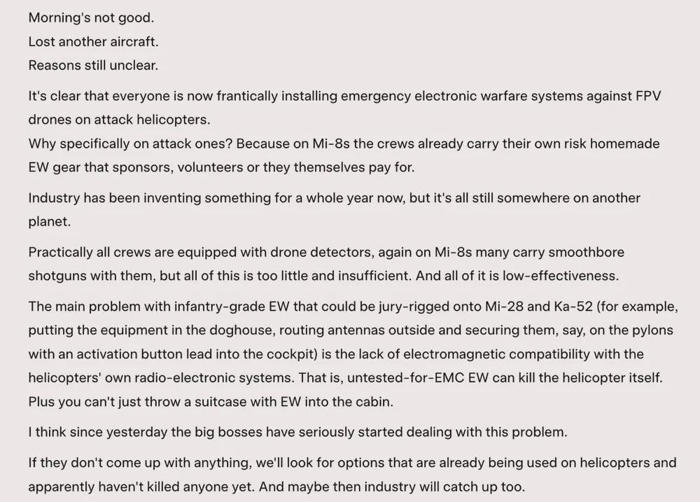 24時間以内に2機目のロシアのヘリコプターが失われた。