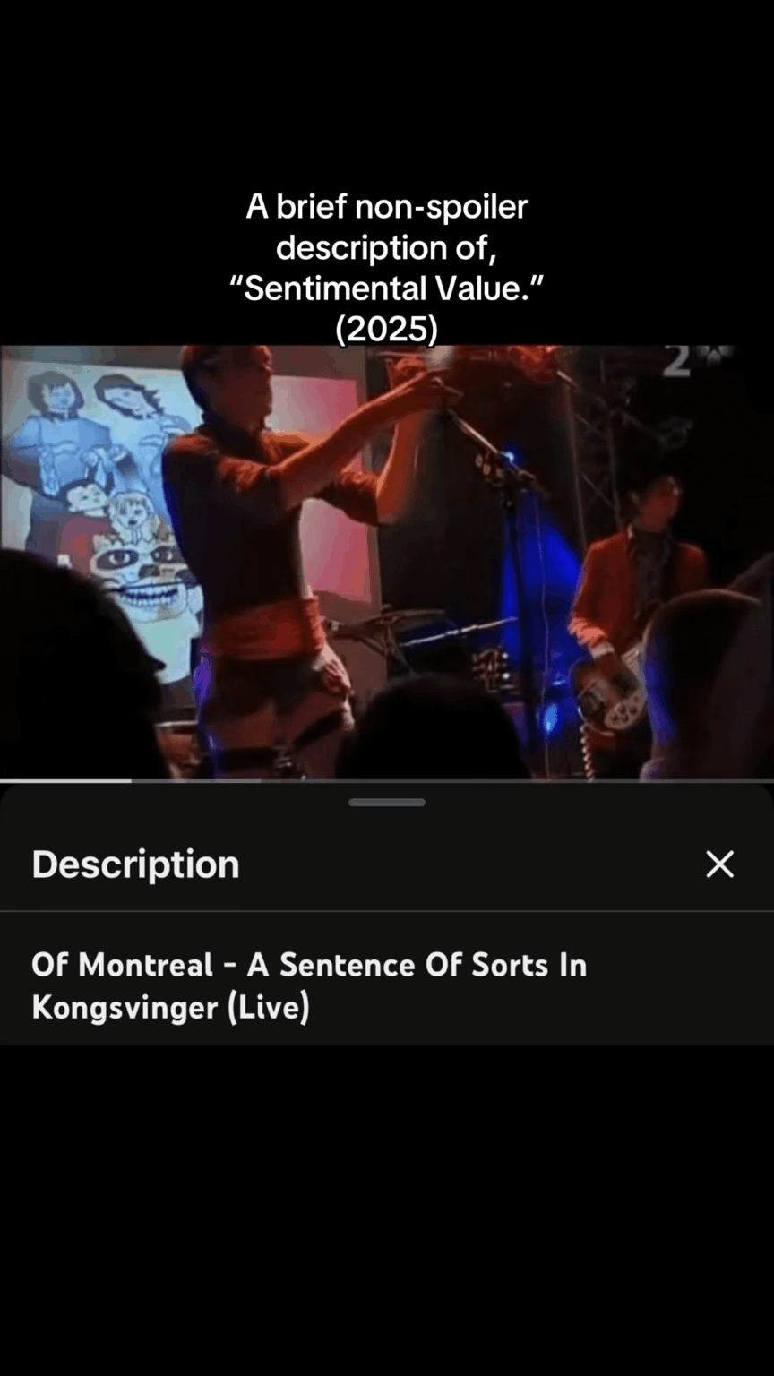 「センチメンタル・バリュー」のネタバレなしの 13 秒の説明