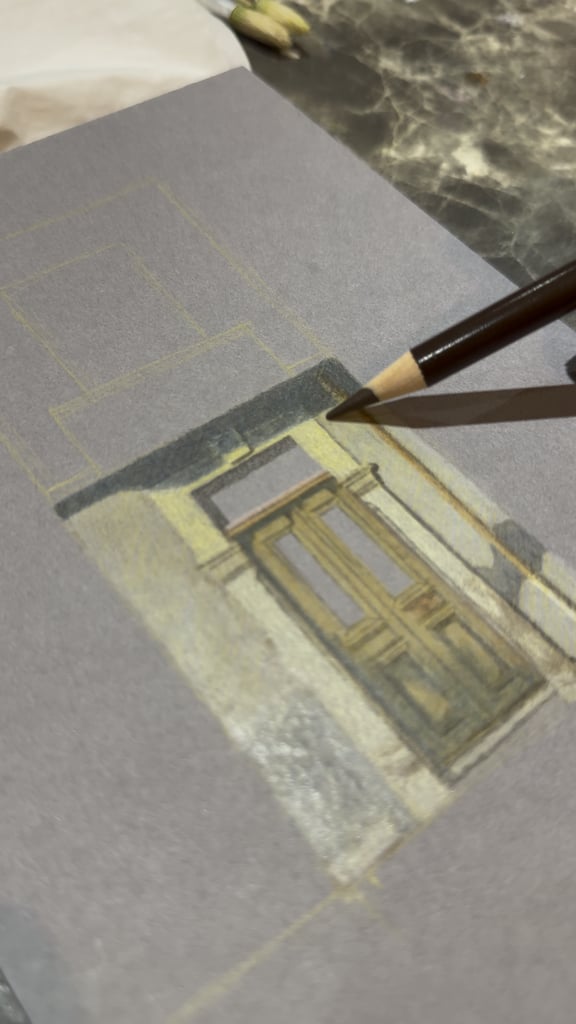 アギイ・オモロギテスの古い家をスケッチしました