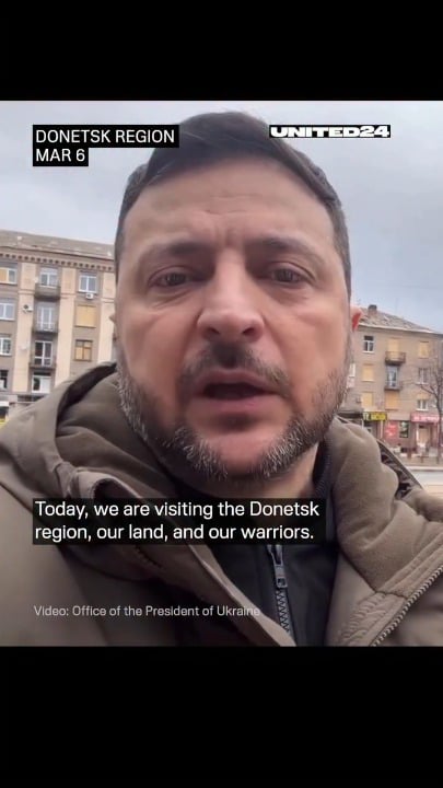 ゼレンスキー大統領がドネツク地方を訪問し、ロシアがドネツク地方で春季攻勢を準備していると警告