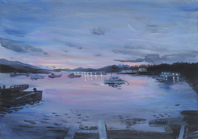 小池アミイゴさんが宮古湾を描いた2012 年の作品。