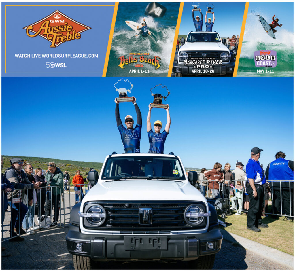 GWM「オージー・トレブル」が2026年、WSLワールド・チャンピオンシップ・ツアーのオーストラリア・イベントに復活 | SURFMEDIA GWM「オージー・トレブル」が2026年、WSLワールド・チャンピオンシップ・ツアーのオーストラリア・イベントに復活 | SURFMEDIA