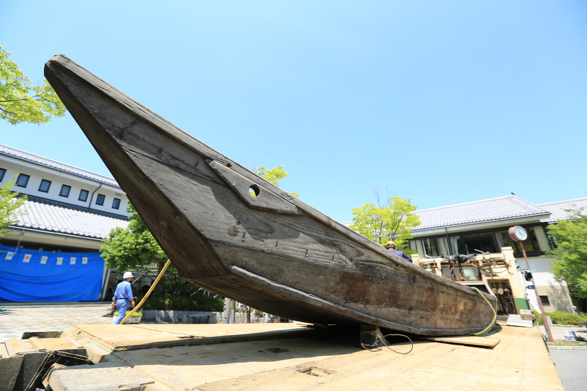 洪水避難用舟の移設