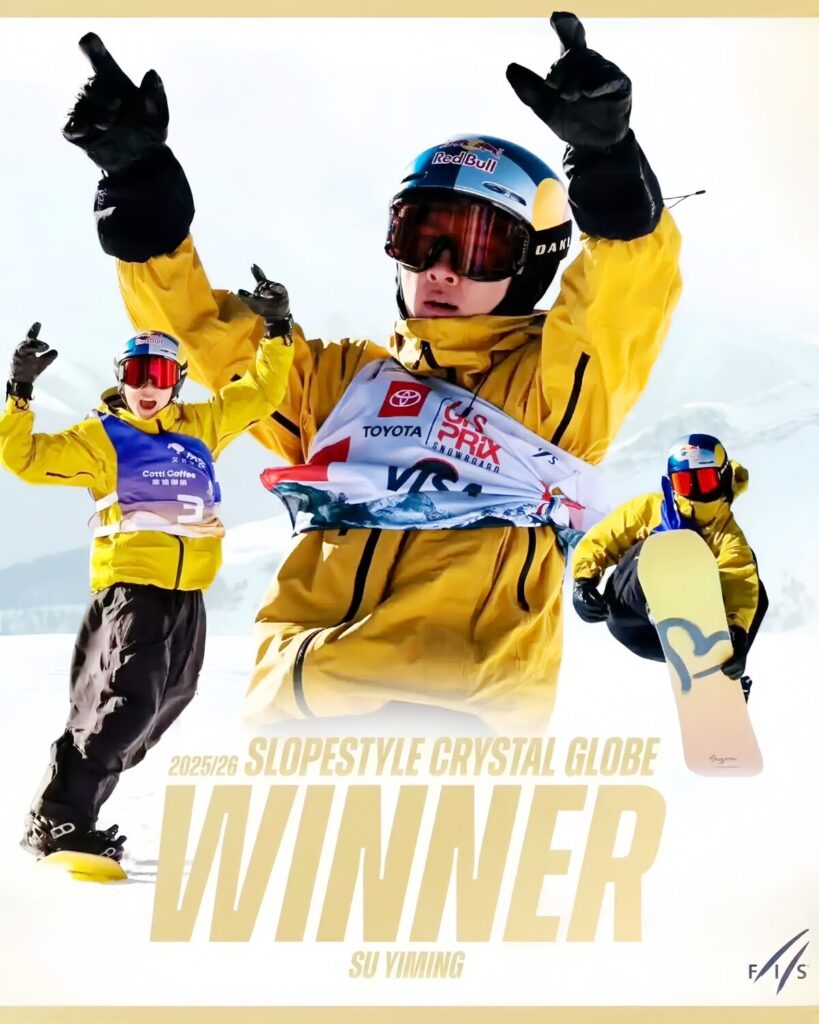 蘇翊鳴 スノーボード・スロープスタイルでもW杯年間王者に