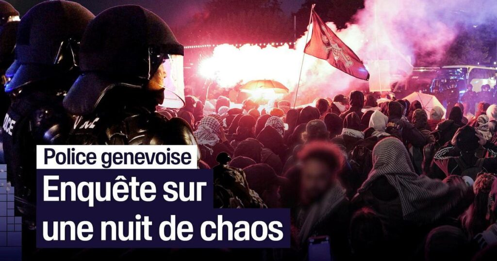 ジュネーブでのプロガザ抗議活動、警察による有罪行為を示すビデオ。