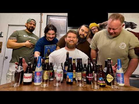 アメリカ人の友人のグループが、彼に勧められたさまざまなベルギービールを試飲しています。仕上げにシチュー/フライドポテトを添えて。私を名誉ベルギー人にしてください。