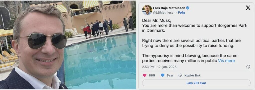 デンマークのどの政党がドナルド・トランプを最も支持していますか?