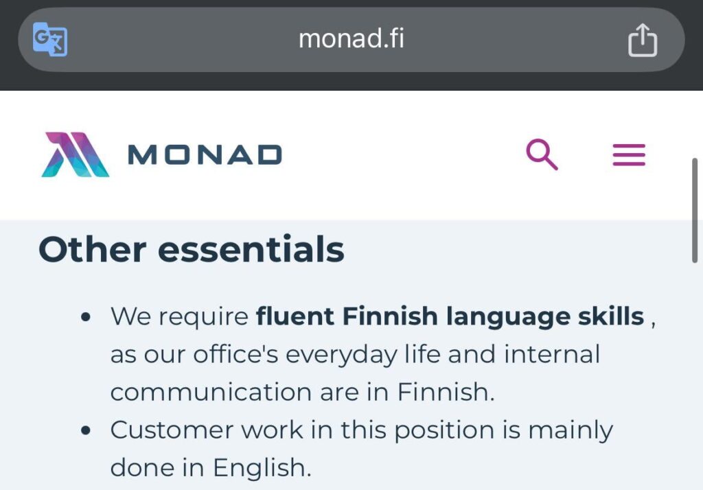 雇用主の観点から、この言語要件の他の理由は何でしょうか?