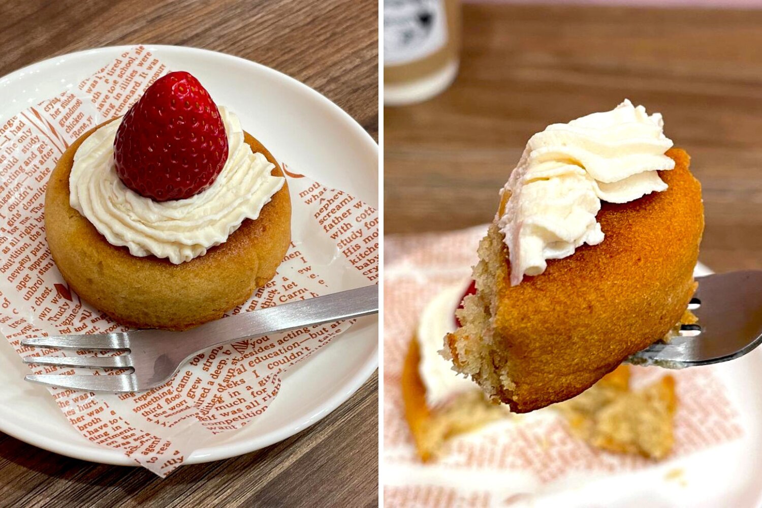 「ストロベリーショートケーキ」ホイップクリームが良い！（撮影：ゴルビーおじさん）