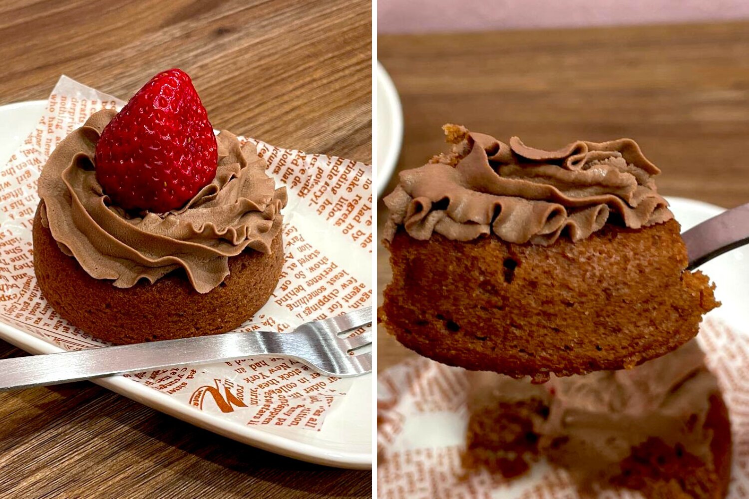 こちらストロベリーチョコレートケーキ。少しビターな味わいがたまりません。（撮影：ゴルビーおじさん）