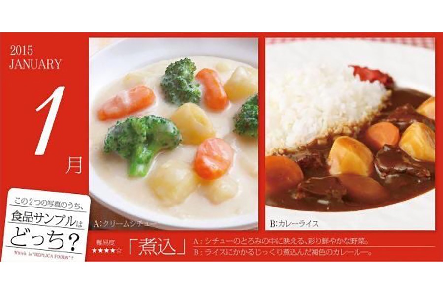 シチューが本物で、カレーが食品サンプルです（提供：株式会社いわさき_食品サンプル）