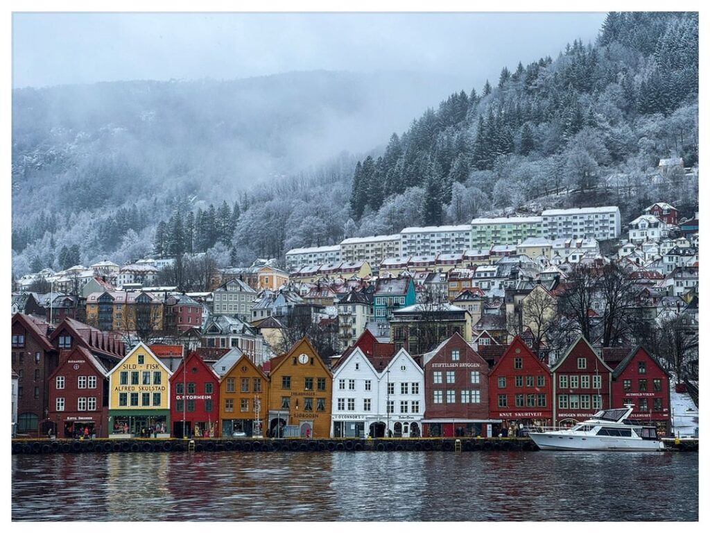 ベルゲンの歴史的なブリッゲン地区