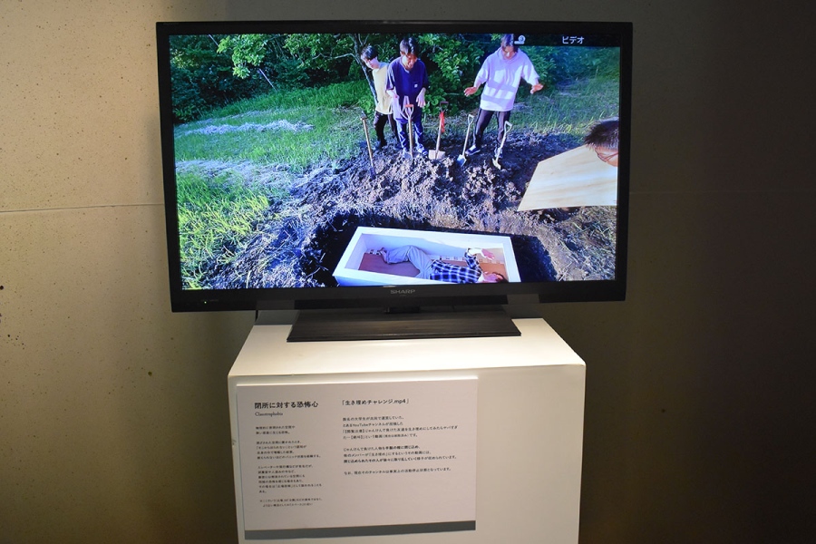 「閉所に対する恐怖心」の映像展示