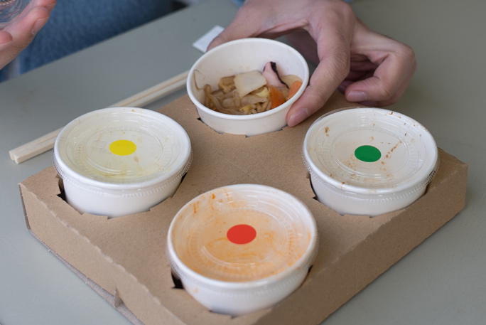 Closeup of noodles