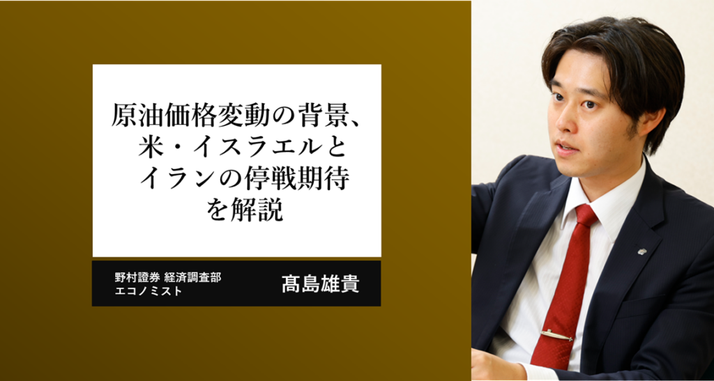 原油価格変動の背景、米・イスラエルとイランの停戦期待を解説　野村證券・髙島雄貴 | NOMURA ウェルスタイル – 野村の投資＆マネーライフ