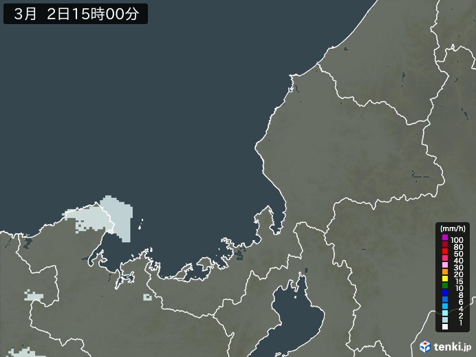福井県の過去の雨雲レーダー(2026年03月02日) – 日本気象協会 tenki.jp 福井県の雨雲レーダー(2026年03月02日)