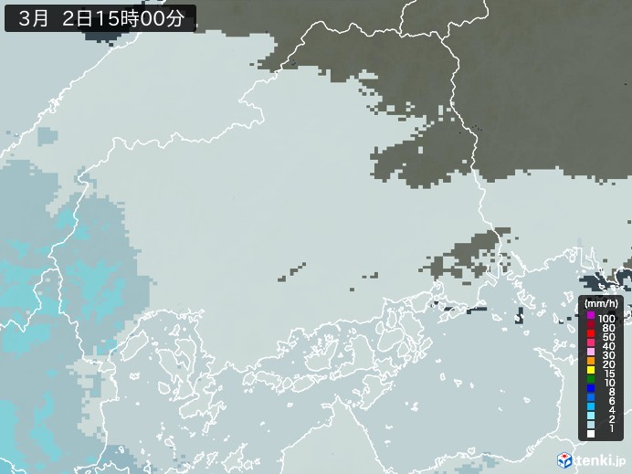 広島県の過去の雨雲レーダー(2026年03月02日) – 日本気象協会 tenki.jp 広島県の雨雲レーダー(2026年03月02日)