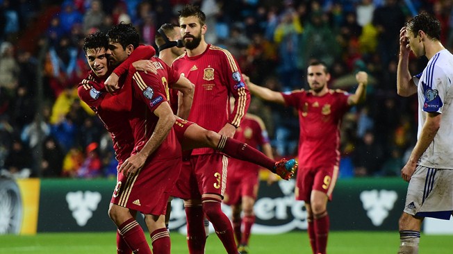 With Iniesta as captain, Spain win 4-0