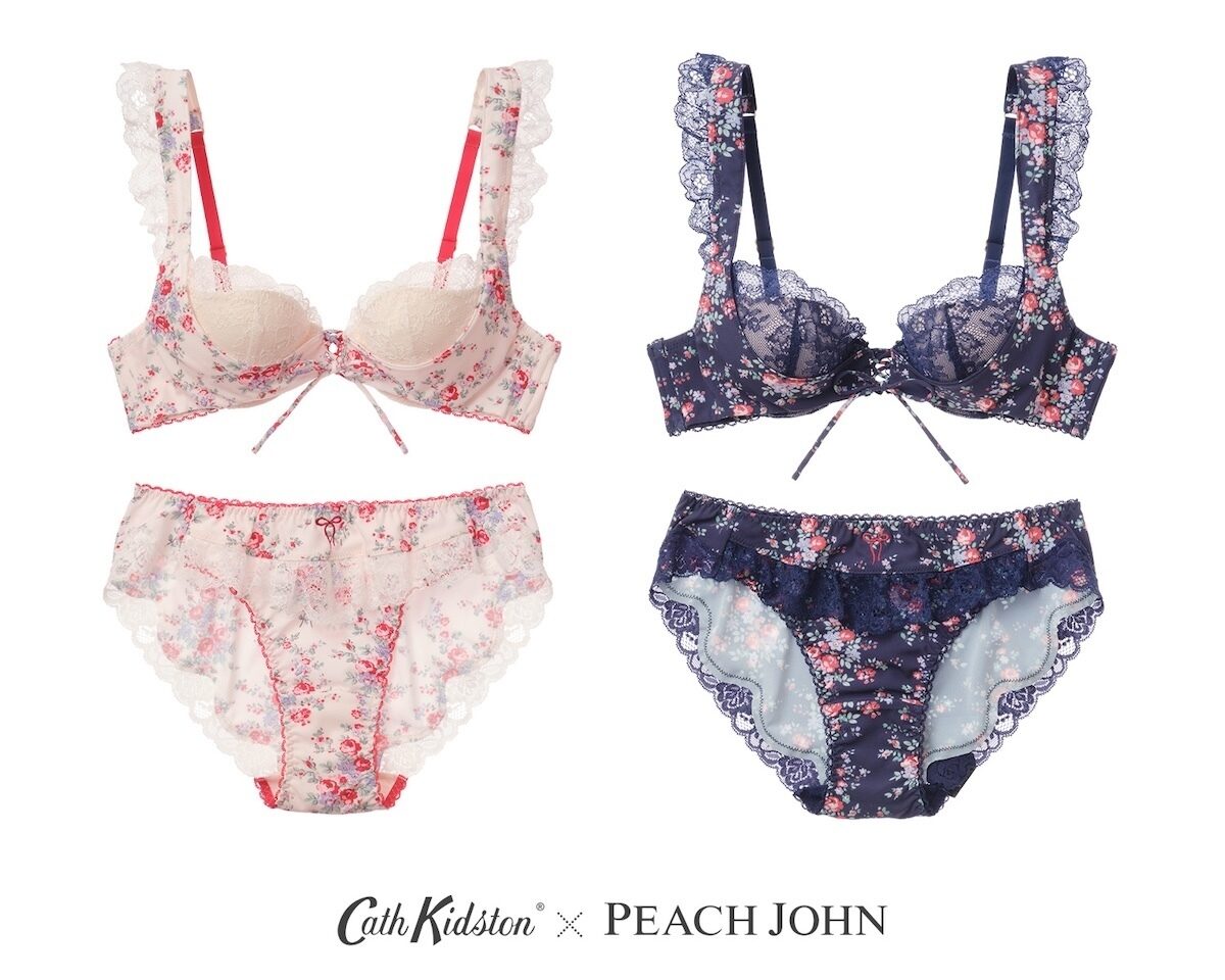 プリントシフォンレースアップブラ ／ ショーツ