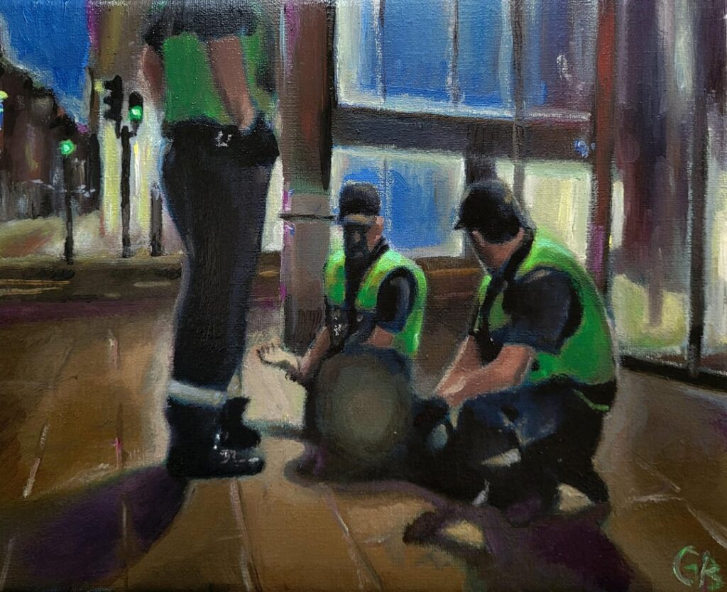 マック！検察に電話してください！絵画の形で