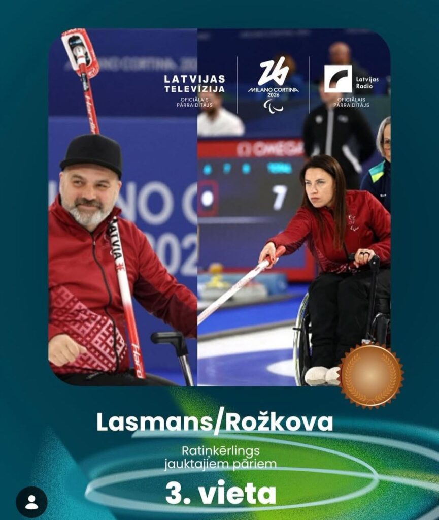パラリンピック車いすカーリングで３位入賞。 🥳🇱🇻