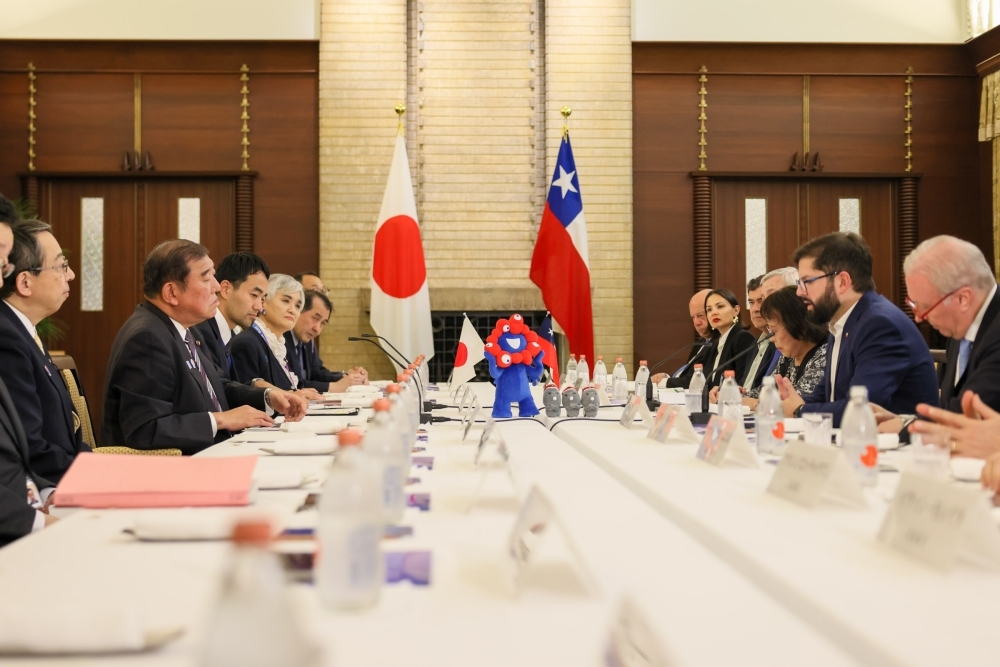 日・チリ首脳会談の様子